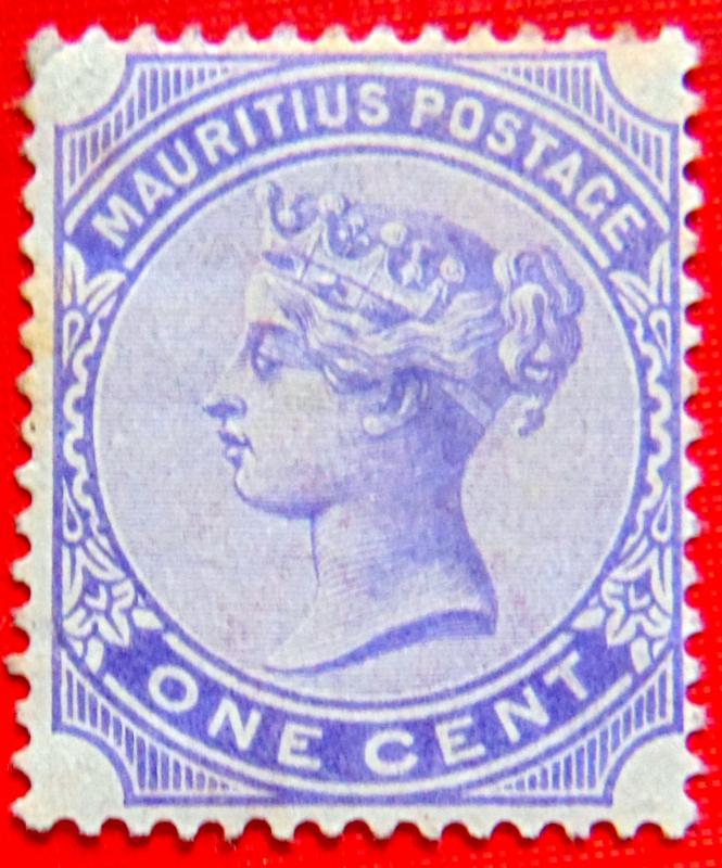 MAURITIUS 1882 1c Queen victoria MLH Scott 68 CV$3 WATERMARK : CROWN & CA