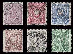 Germany, Kingdom 1873-75 Sc 29-35 used Pfennige series complete