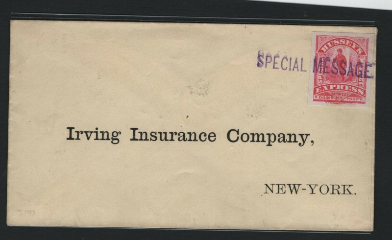 USA #87L75 Extra Fine Used On Cover Tied By Special Message Straight Line Var