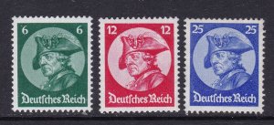 Germany Scott 398-400, 1933 Fredrick the Great, F/VF MNH Scott $246