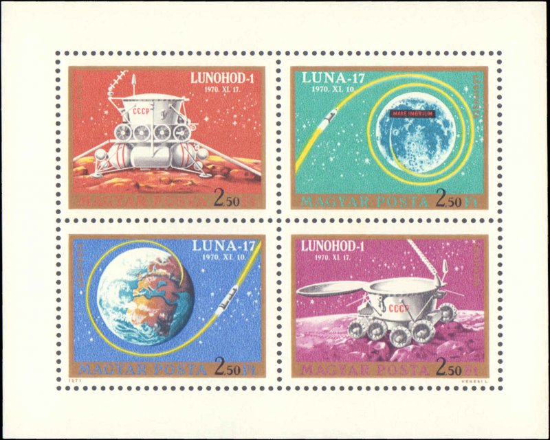 Hungary #C308-C311, Complete Set(4), 1970-1971, Space, Never Hinged