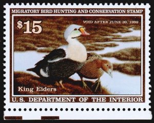 United States Hunting Permit Stamp Scott RW58 (1991) Mint NH VF, CV $30.00 C