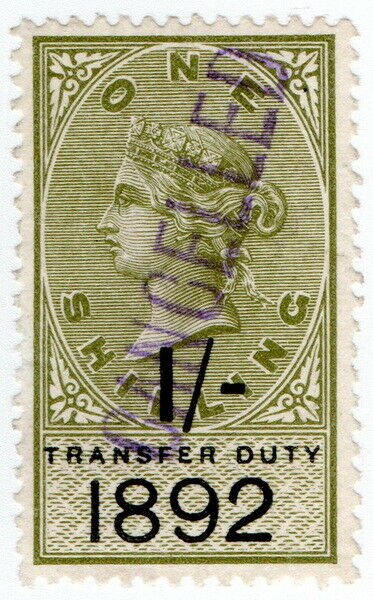 (I.B) QV Revenue : Transfer Duty 1/- (1892)