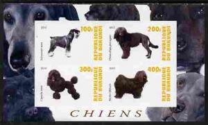 Burundi 2010 Dogs #6 imperf sheetlet containing 4 values ...