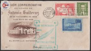 Cuba 1951 Scott 466-468 | First Day Cover | CU10056