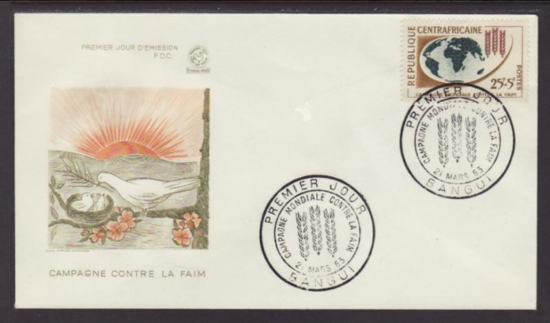 Central Africa B2 Food 1963 U/A FDC