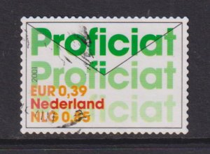 Netherlands  #1081e  used 2001  greetings  proficiat  39c