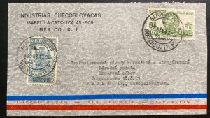 1947 Mexico City Mexico Industries Airmail cover To Prague Czechoslovakia