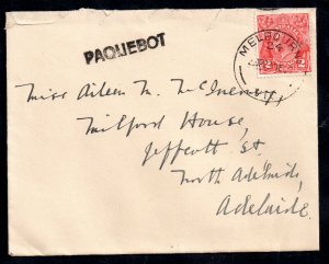 Australia KGV 1935 Postal History Cover Paquebot Melbourne Cancel WS18658