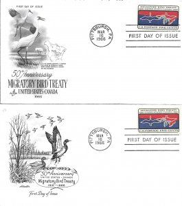 1966 FDC, #1306, 5c Migratory Bird Treaty, Art Craft & Artmaster