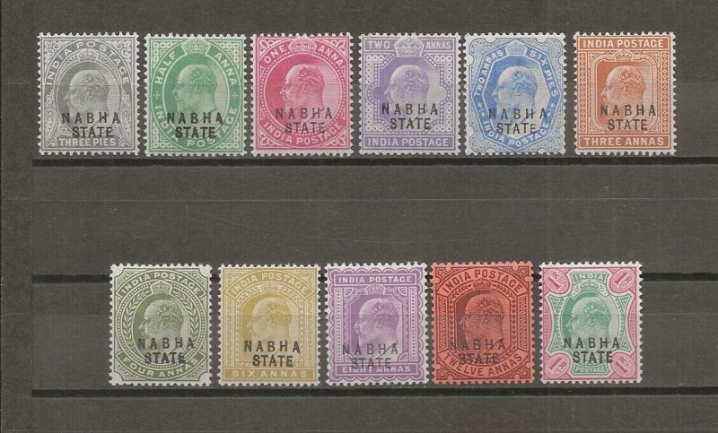 INDIA/NABHA 1903/9 SG 37/46 MINT Cat £90 