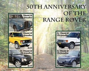 St. Vincent 2021 - Land Range Rover Cars - Sheet of 5 Stamps - MNH