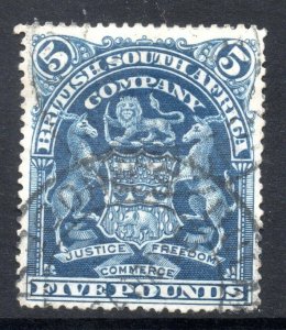 Rhodesia: 1905 Large BSAC Arms £5 SG 92 used