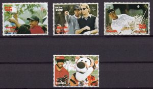 Somalia 1999 Tiger Woods and Tigger/Mickey Mouse DISNEY Set (4) Perforated MNH