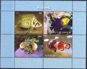 Djibouti 2011 Marine Life Fishes (10) Sheet MNH** Cinderella !