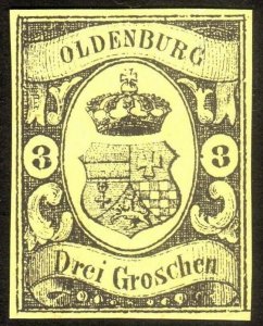 1854, Germany Oldenburg 3Gr, MNG, Sc 8, Reprint