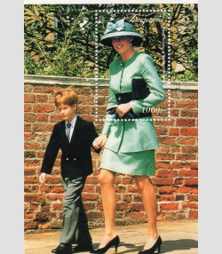 TANZANIA 1998 Princess Diana & Prince Harry s/s Perforated Scott#1667