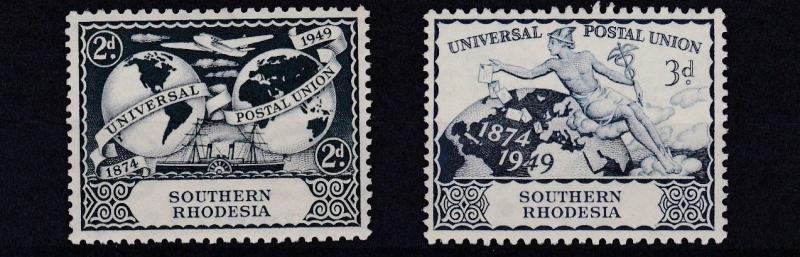 SOUTHERN RHODESIA  1949  UPU SET MNH