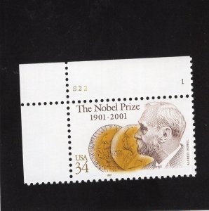 3504 Nobel Prize, MNH w/plate #