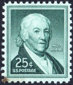 SC#1048 25¢ Paul Revere Single (1958) MNH/Tone