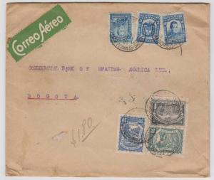 COLOMBIA 1924 SCADTA Sc C42, C44 & C47+ ON COVER BARRANQUILLA TO BOGOTA