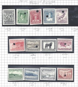 Canada NEWFOUNDLAND 253i/266ii WATERLOW IMPERFORATES WITH SECURITY PUNCH BS31341