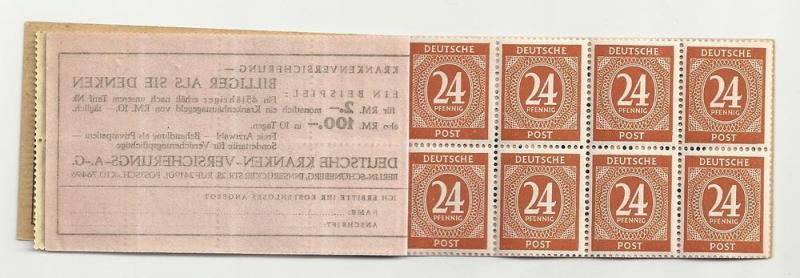 Germany: Complete 1947 Michel MH50 Booklet (Zusammendrucke)