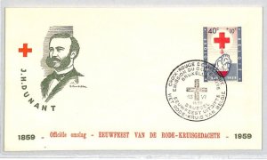 BELGIUM Cover RED CROSS 1959 FDC *BLOOD DONATION* Dunant ILLUSTRATED RC109