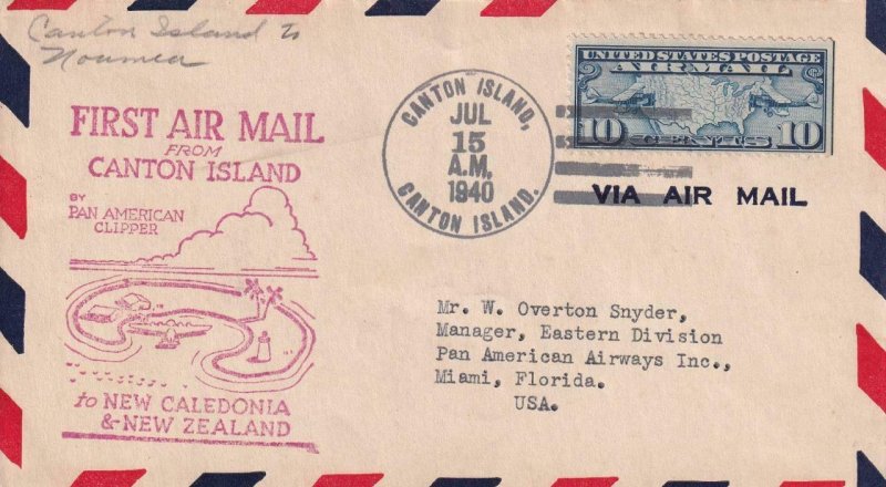 1940, 1st Flt., Canton Island to Noumea, New Caledonia, See Remark (41463)