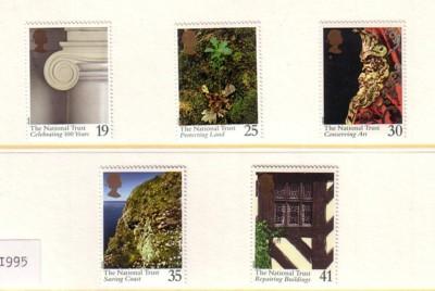 Great Britain Sc 1606-0 1995 Nat Trust stamp set mint NH