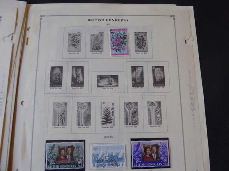 British Honduras 1888-1972 Stamp Collection on Album Pages