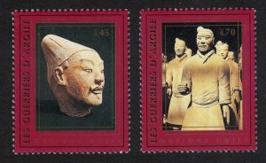UN Geneva Terracotta Warriors from Emperor Qin Shi Huang's Tomb 2v 1997 MNH