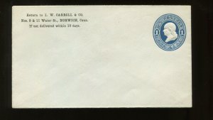 Scott U108 Franklin Unused Stamped Envelope Entire (Stock U108-1)