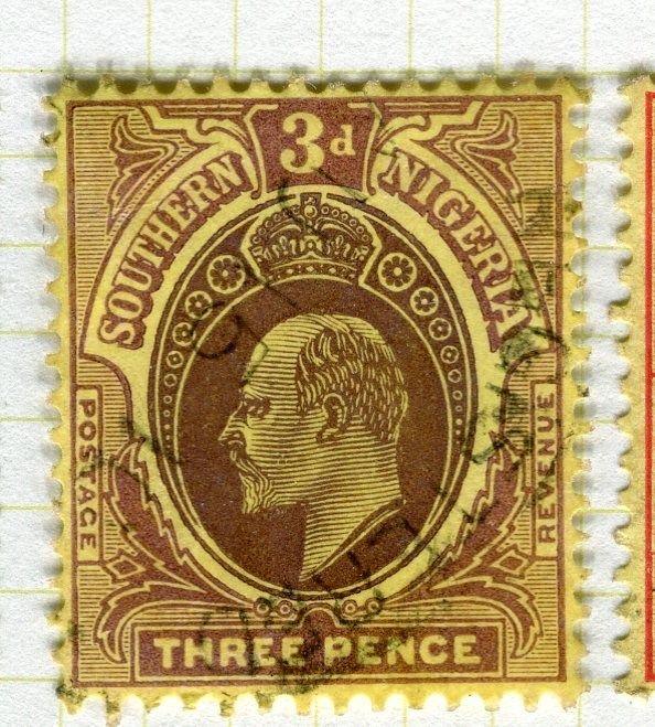 SOUTHERN NIGERIA;  1907 early Ed VII  issue fine used 3d. value
