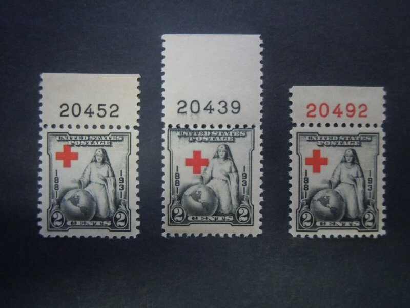 #702 2c Greatest Mother Red Cross Plate # Single Errors 3 Varieties MNH OG #6a