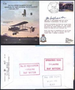 B8c 1st British Sqn Night bombing Signed by J.C. Williamson (P)