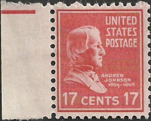 # 822 MINT NEVER HINGED ANDREW JOHNSON
