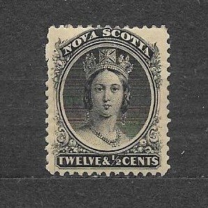 CANADA-NOVA SCOTIA-1860, Sc#13, MLH.  F-VF,  QUEEN VICTORIA.