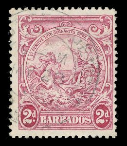 Barbados 1938 KGVI Badge of the Colony 2d carmine EXTRA FRAME LINE VF SG 250da