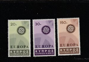 Cyprus  Scott#  297-299  MNH  (1967 Europa)