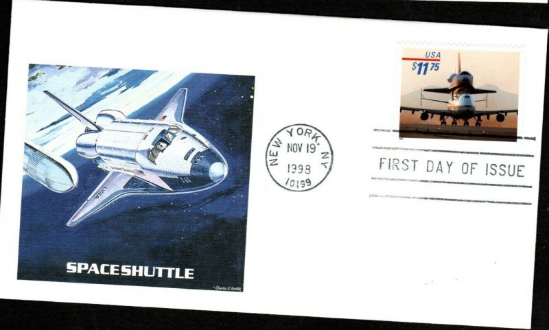 # 3262 $11.75 (Shuttle Piggyback) FDC on Fleetwood cachet