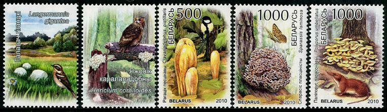 HERRICKSTAMP BELARUS Sc.# 741-45 Red Book 2010 Mushrooms