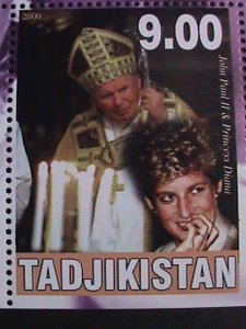 TADJIKISTAN-2000 IN MEMORIAM-REMEMBER ALWAYS-PRINCESS WALES-DIANA MNH S/S VF