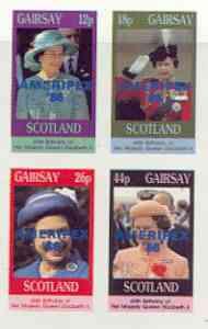 Gairsay 1986 Queen's 60th Birthday imperf sheetlet contai...