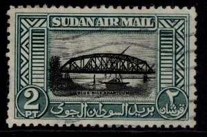 SUDAN GVI SG115, 2p black & blue-green, FINE USED.