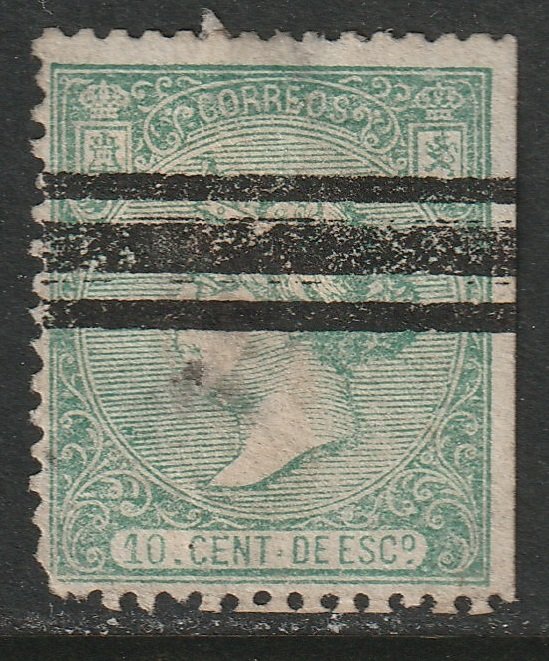 Spain Sc 85 used bar cancel with pinhole/thin