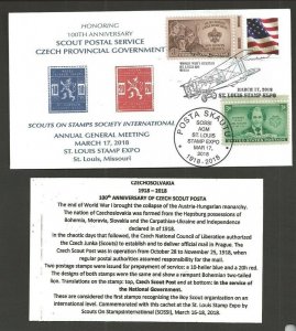 2018 US Boy Scout Czech 1918 100th anniversary SOSSI annual mtg St Louis