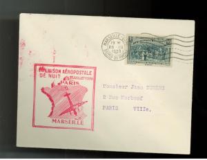 1939 France FFC First Flight Cover Paris Marseilles # 390