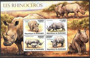 Burundi 2011 Rhinoceros Sheet MNH