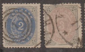 Denmark Scott #16-17 Stamp - Used Set